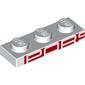 Plate 1 x 3 with White "PORS" on Red Background print