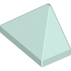 LEGO part END RIDGED TILE 1X2/45 in Aqua/ Light Aqua