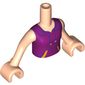 Minidoll Torso Girl with Magenta Top with Strings and Front Pockets print / Light Nougat Arms with Hands