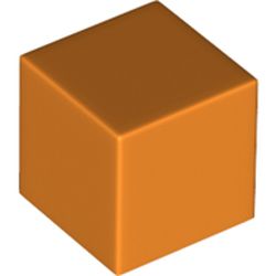 LEGO part 19729 Minifig Head Special, Cube [Plain] in Bright Orange/ Orange