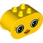 Duplo Brick 2 x 4 x 2 Rounded Ends with Female Face, Lipstick, Eyelashes print