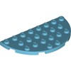 Medium Azure Plate Round Half 4 x 8