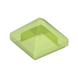 LEGO part 35343 PYRAMID RIDGED TILE 1X1X2/3 in Transparent Bright Green/ Trans-Bright Green
