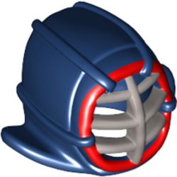 Mask, Kendo, Flat Silver and Red Grill