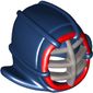 Mask, Kendo, Flat Silver and Red Grill