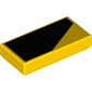 Tile 1 x 2 with Black Wedge-shaped/Thick Stripe print for Left Side of Model