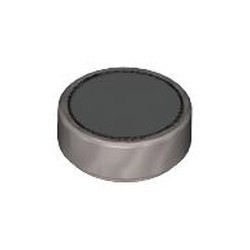Tile Round 1 x 1 with Silver Circle Print