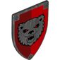Shield Triangular Long with Bear on Red and Dark Red Background Print