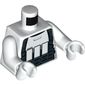 Torso Armor with Black Straps Print, White Arms and Hands