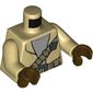 Torso Jacket with Gray Undershirt, Dark Tan Shoulder Belt and Belt with Pouches Print, Tan Arms, Dark Brown Hands
