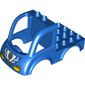 Duplo Car Body Truck 4 x 4 Flatbed with 2 Top Studs, Grille and Headlights, Police Badge and Blue and White Checked Print
