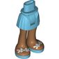Minidoll Hips and Short Skirt with Medium Nougat Legs, Medium Azure Sandals with White Bows Print