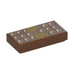 Tile 1 x 2 with Chocolate Bar Print