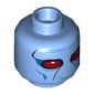 Minifig Head Duros Alliance Fighter, Narrow Red Eyes and Blue Wrinkles Print [Hollow Stud]