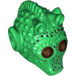 Minifig Head Special, Rodian with Dark Green Spots and Dark Brown Eyes Print (Alliance Fighter)