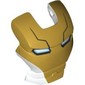 Headwear Accessory Visor Top Hinge with Blue and White Eyes and Gold Face Shield and Black Lines Print (Space Iron Man)