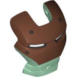 Headwear Accessory Visor Top Hinge with Copper Face Shield, White Eyes and 4 Rivets Print (Scuba Iron Man)