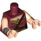 Torso Bodysuit, Light Nougat Neck, Dark Brown Shoulder Strap, and Gold Neckline Trim Print, Light Nougat Arms and Hands with Cuffs Print