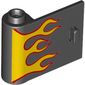 Door 1 x 3 x 2 Left with Red and Yellow Flames print [w/Knob Hinge]