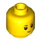 Minifig Head Ava, Brown Eyebrows, Eyelashes, Slight Smile Print [Hollow Stud]