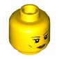 Minifig Head Queen Halbert, Brown Eyebrows, Eyelashes, Peach Lips, Beauty Mark, Smile / Open Mouth Bared Teeth Print