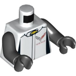 Torso Race Suit Yellow Chevrolet Logo / 'CORVETTE RACING' on Back print, Black Arms and Hands