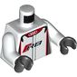 Torso Racing Jacket with Audi Logo and 'R8' Print, White Arms, Black Hands