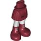 Minidoll Hips and Short Skirt with White Legs and Dark Red Shoes Print