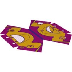 Tent with Dark Purple Ridge Line and Bright Light Orange Friends Flap and Butterfly Print [160 x 175mm]