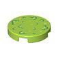 Tile Round 2 x 2 with Bottom Stud Holder with Green Foliage Print