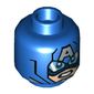 Minifig Head Captain America, 'A' on Forehead, Goggles Print [Hollow Stud]