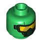 Minifig Head HYDRA Henchman, Dual Sided, Scuba Mask with Yellow Goggles, Yellow 'H' on Back Print [Hollow Stud]