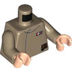 Torso Uniform Jacket with Red and White Rank Badge Print (Resistance Officer), Dark Tan Arms, Light Nougat Hands