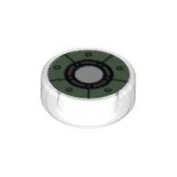 Tile Round 1 x 1 with Iron Man Chest Reactor Print
