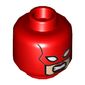 Minifig Head Captain Marvel, Mask, Light Nougat Face, Red Lips, Clenched Teeth Print