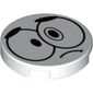 Tile Round 2 x 2 with Bottom Stud Holder with Cross-Eyed Nixel Face Print