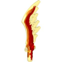 Weapon Sword Serrated with Marbled Red Pattern