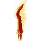 Weapon Sword Serrated with Marbled Red Pattern