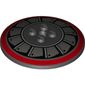 Dish 6 x 6 Inverted (Radar) with Solid Studs and Dark Red Circle and Dark Bluish Gray and Metallic Silver Fan Blades print