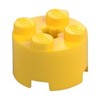Yellow Brick Round 2 x 2 with Axle Hole