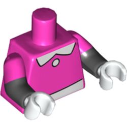 LEGO Pink Plain Minifig Torso with Dark Pink Arms and Yellow Hands