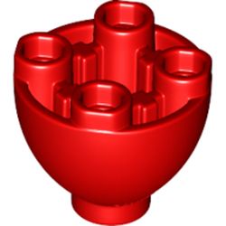 LEGO part 10024947 SPHERE 2X2X1 1/3 INVERTED in Bright Red/ Red