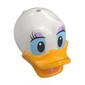 Minifig Head Special, Duck with Hole on Top, Bright Light Orange Bill, Eyelashes and Lavender Eye Shadow Print (Daisy)