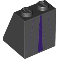 Slope 65° 2 x 2 x 2 with Bottom Tube - Robe with Dark Purple Inset and Folds print (Maleficent)