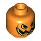 Minifig Head Pumpkin, Jack O' Lantern with Open Semicircular Eyes with Vertical Lines on Back Print