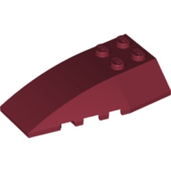 LEGO part 10043712 BRICK 4X6 W/BOW/ANGLE in Dark Red