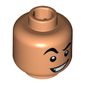 Minifig Head Aladdin, Eyebrows, Raised Right Eyebrow, Crooked Open Smile print [Hollow Stud]
