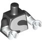 Torso, Dual Molded Arms, Large White 'S' print, Black Sleeves Pattern, White Arms and Hands with Silver Lines Print