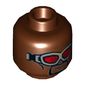 Minifig Head Falcon, Goggles with Red Lenses, Smile / Clenched Teeth Print