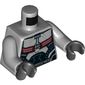 Torso Armor, Black, Dark Red and Silver with Backpack Print, Light Bluish Gray Arms, Black Hands